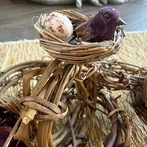 6 Napkin Rings Rustic Bird Decor